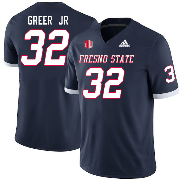Men #32 Charles Greer Jr Fresno State Bulldogs College Football Jerseys Stitched Sale-Navy